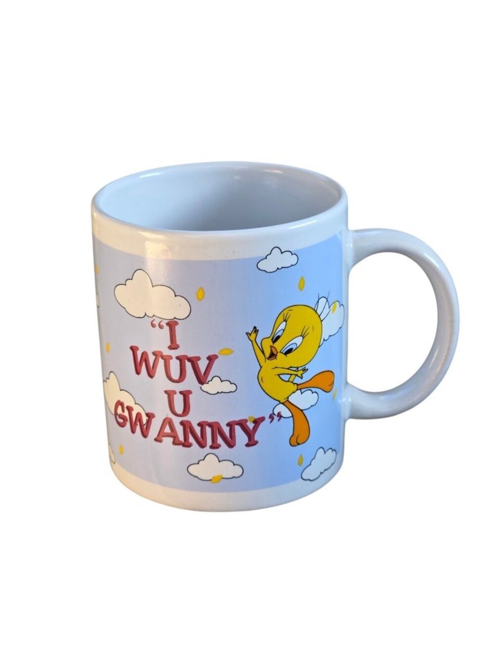 Vintage 1997 Warner Bros. Mug ( I Wuv U Gwanny ) Looney Tunes